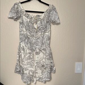 Bohme boho Monochrome Patterned short  jumpsuit size‎ large new with tag